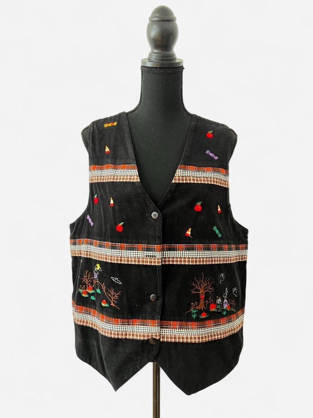 90s Halloween Vest Whimsygoth Teachercore Embroidery Retro Halloween Vest Size L